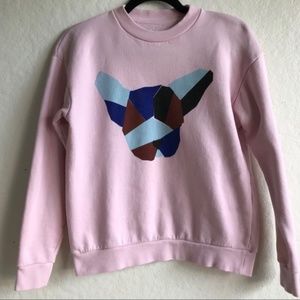 Etre Cecile Dog Colorblock Pink Sweatshirt XS